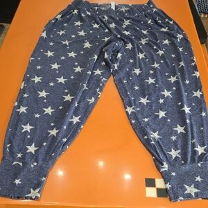 Cacique Blue and White Star Print Pajama Set